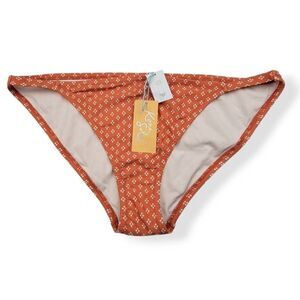 Kona Sol Rust Polka-dot Hipster Bikini Bottom Large 12-14